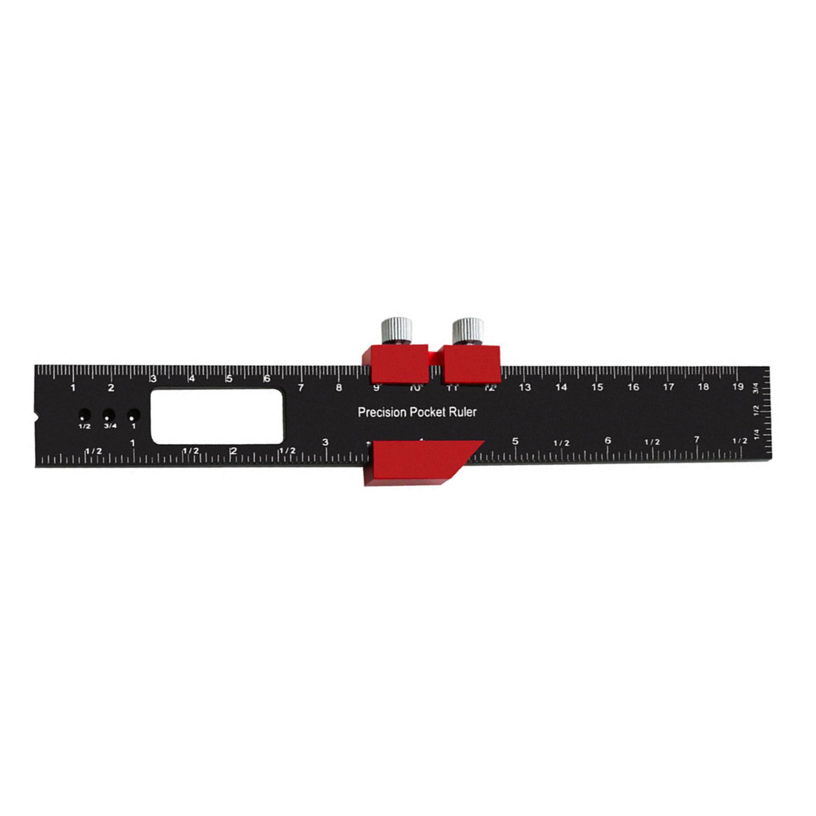 Buxuaaaa 200Mm 6/8 / 12Inch Slide Ruler With Stop Woodworking Ruler Professional Track Inch & Metric Scribing Measuring Gauge Marking