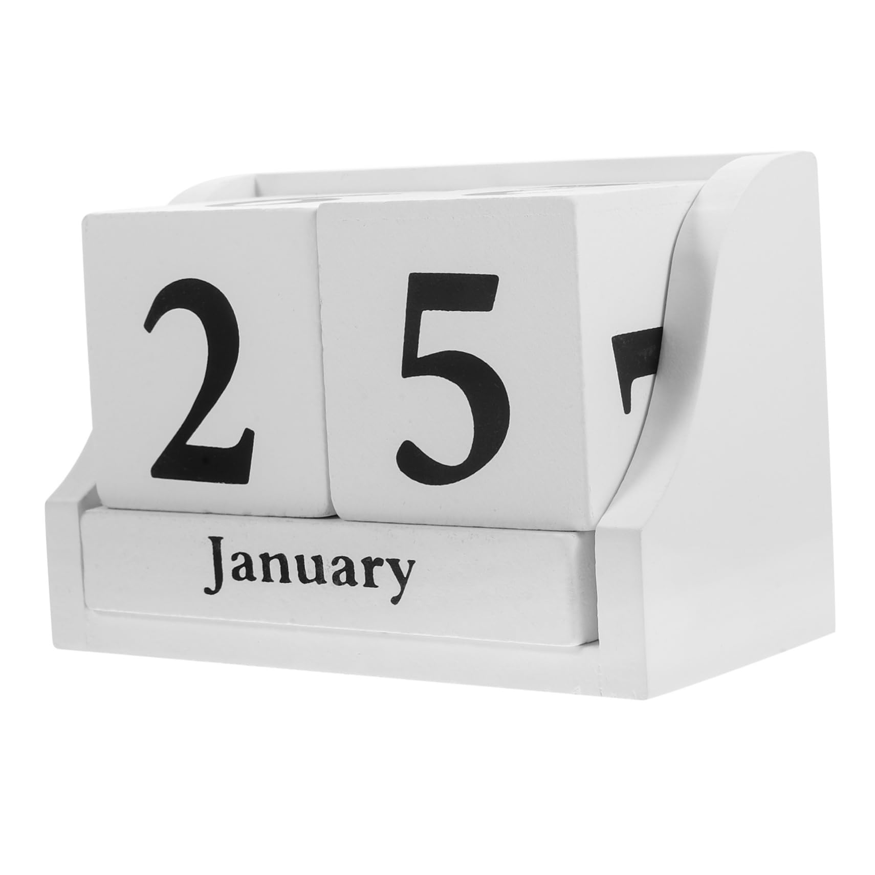 Operitacx Soporte de Calendario de Madera Calendario Perpetuo de Escritorio para Oficina Forma de Cubo Visualización de Fecha