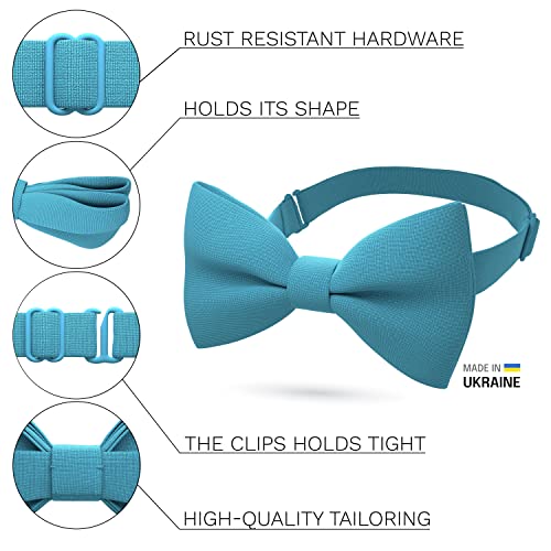 Image of Bow Tie House Mens Bowties Pre-tied Shape Clip on Bowtie Solid Men Formal Wear for kids, baby boys, toddler any age bow ties