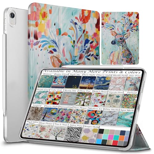 Image of DuraSafe Cases for iPad Mini 6 8.3 Inch 2021 [ Mini 6th Gen ] A2567 A2568 A2569 MK7M3HN /A MLWL3HN /A MK7R3HN /A MK7P3HN /A MK7T3HN /A Trifold Printed Hard Smart PC Transparent Back Cover - Deer Print
