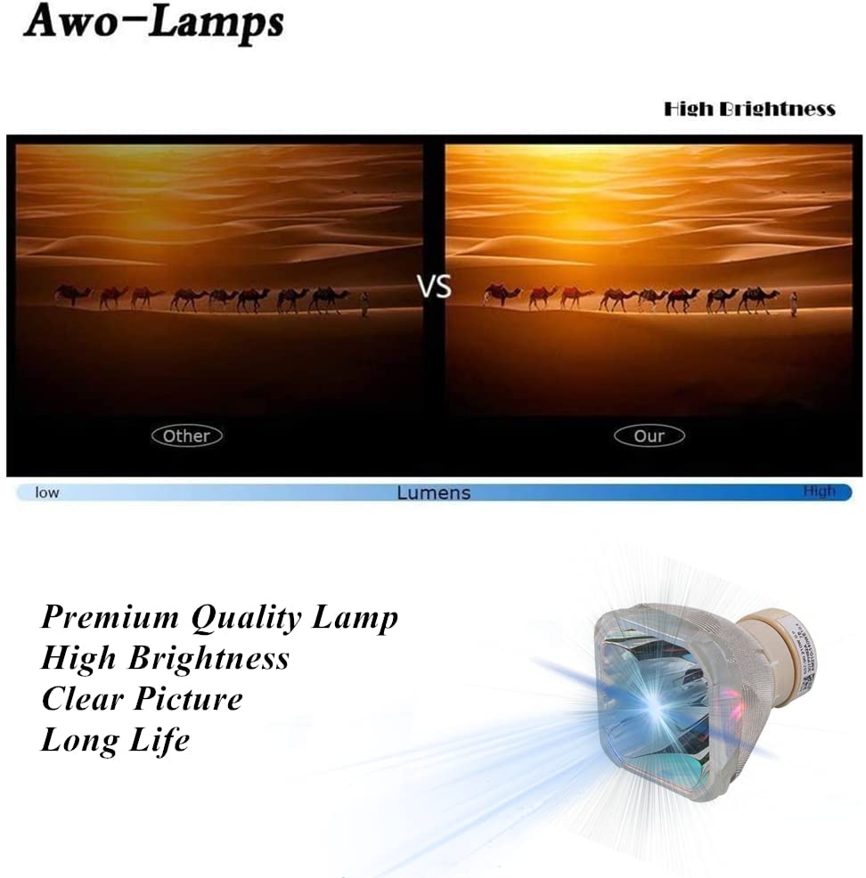 Lámpara original AWO UHP225W para Sony LMP-H220 y más miniatura 5