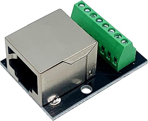 Vista 5 de 2 unids RJ45 Ethernet solo conector hembra placa de ruptura, 0.100 in paso RJ45 tornillo placa adaptador terminal