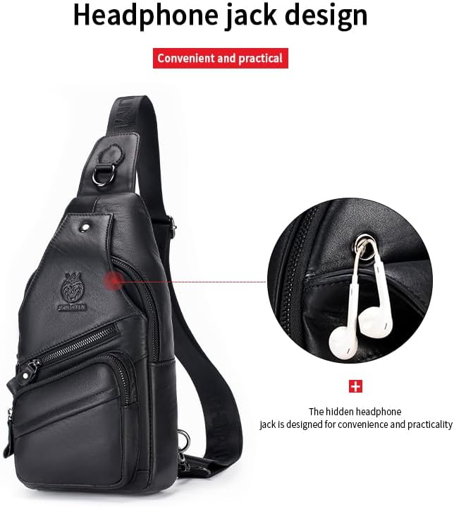 Crossbody Bag for Men Genuine Leather Sling Bag Small Chest Shoulder Bag Durable Men Bag Crossbody - Image 5