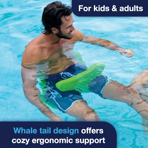 Image of WOW Sports Foam Water Saddle Float - Whale Tail - Soft Vinyl-Coated - Hands-Free Pool Seat - for Kids & Adults