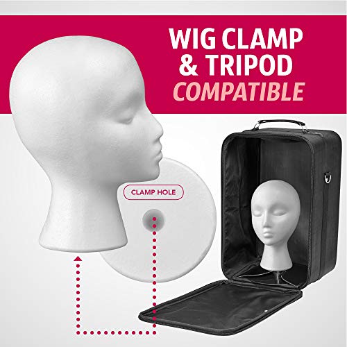 Styrofoam Female Wig Head Mannequins Manikin, Style, Model & Display Women's Wigs, Hats & Hairpieces Stand - By Adolfo Designs (12 Inches) #TOP2