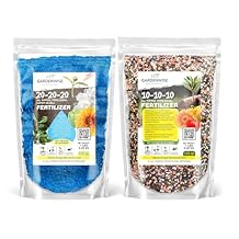 GARDENWISE 20-20-20 & 10-10-10 Professional Fertilizer Bundle for Indoor/Outdoor Gardening; Quick-Release Nitrogen, Shrub, Tree & Lawn 1/2 Quart