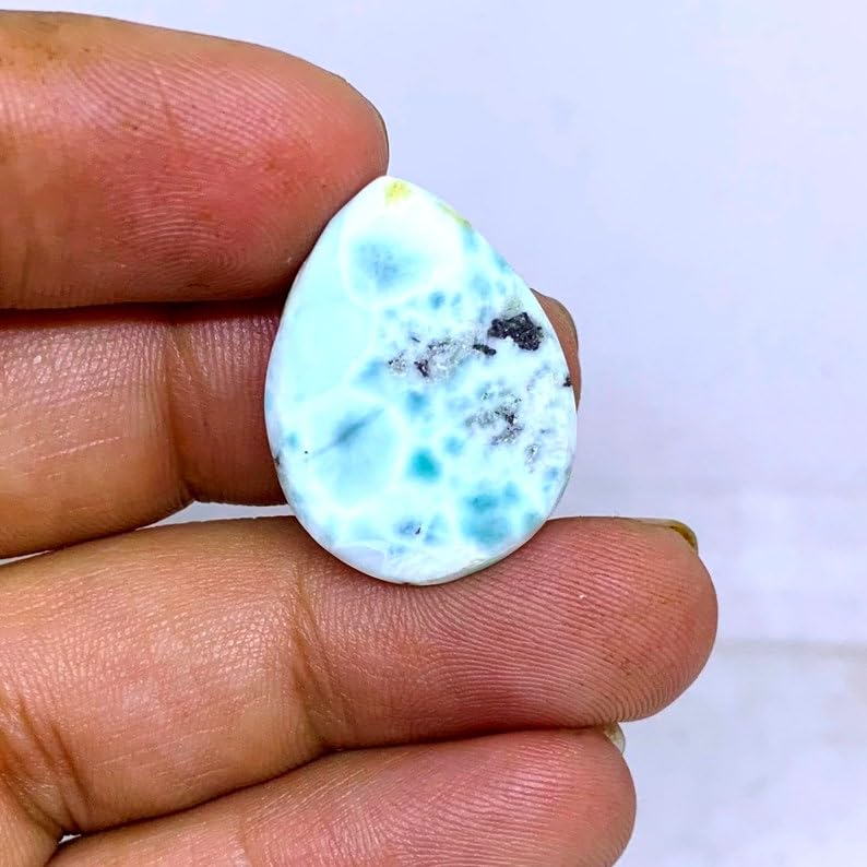 Larimar cabochon poire 24x17mm pour création de bijoux DIY