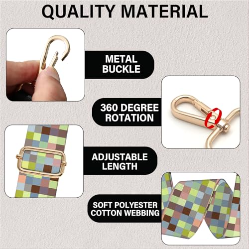 Image of Purse Strap Crossbody Shoulder Canvas Straps 1.5 inch Wide Replacement Adjustable Aesthetic Cute for Women Girls Bag