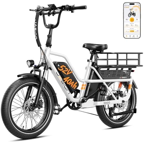 Jasion Electric Bike for Adults, 52V 40Ah (2080Wh) Dual Battery, 120 Miles