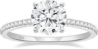 1.5 CT Moissanite Engagement Rings for Women D Color VVS1 Clarity 925 Sterling Silver Round Cut Halo Moissanite Wedding Promise Band Rings Size 4-10