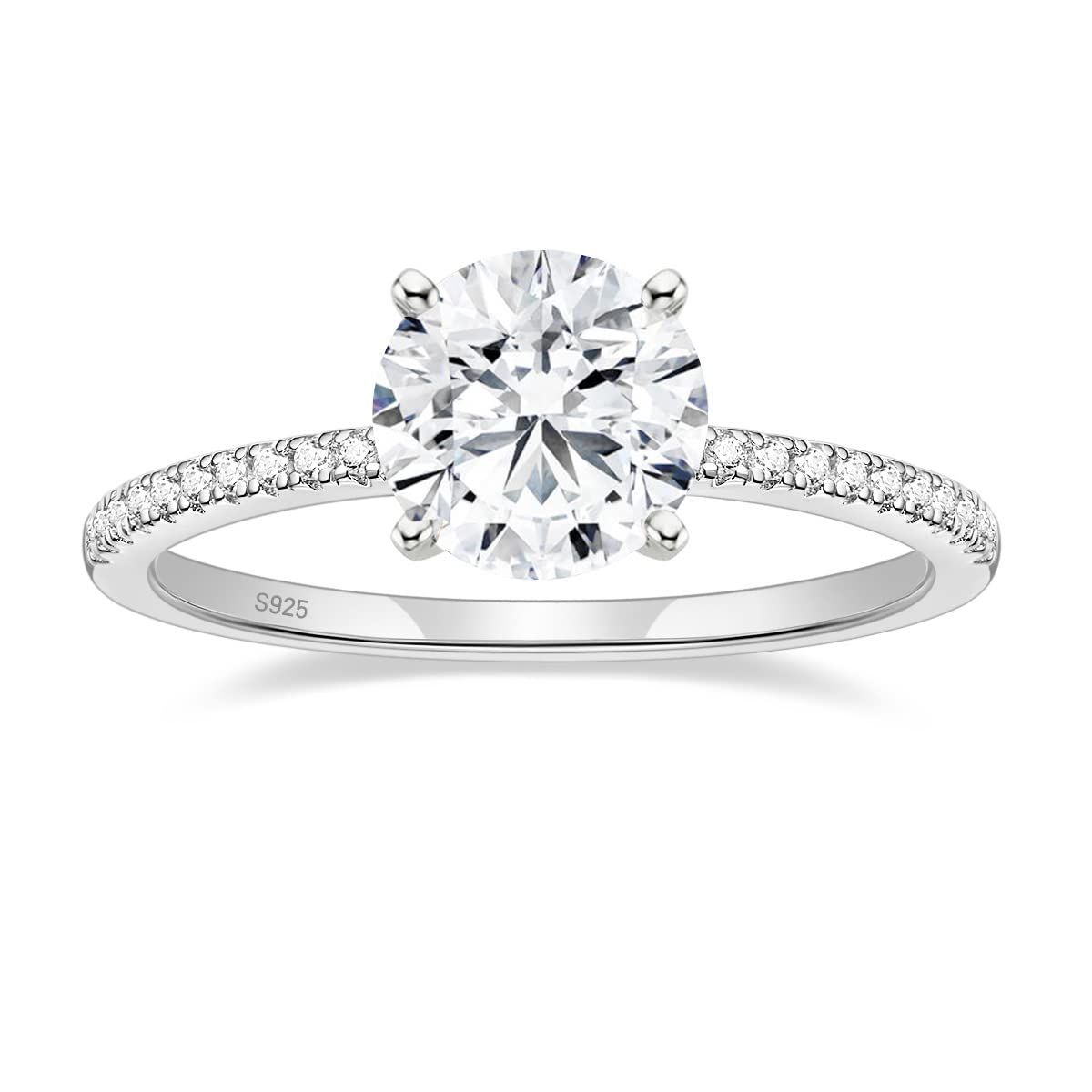 POMODA 1.2 CT Moissanite Engagement Rings for Women 925 Sterling Silver Rings Round Cut Halo Promise Wedding Rings Stunning Wedding Bands for Women