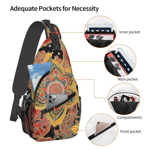 Mochila bandolera de tela africana para senderismo miniatura 4