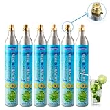 GreatWhip 60L CO2 Cylinder For Sodastream, Exchange Carbonator, Compatible w/All Threaded 'Screw-In' Soda Makers, Threaded Cylinders, NOT for quick-connect models, Set of 6