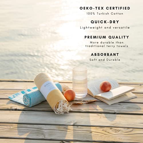 Sultana Luxury Linens - Turkish Beach Towel Set Of 1 | 100% Turkish Cotton | Decorative Beach Towel For Pool, Beach, Travel, Sand, Bathroom And Spa | Summer Edition | 40 X 70 Inches #TOP2