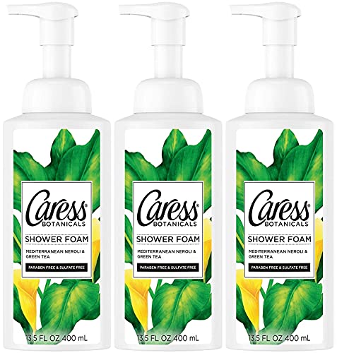 Caress Botanicals Mediterranean Neroli and Green Tea Shower Foam, 13.5 Fluid Ounce (Pack of 3)