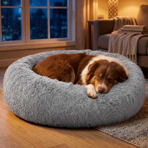 Image of Bedsure SupportMax Calming Dog Beds Large Sized Dog Washable Pet Bed,36in