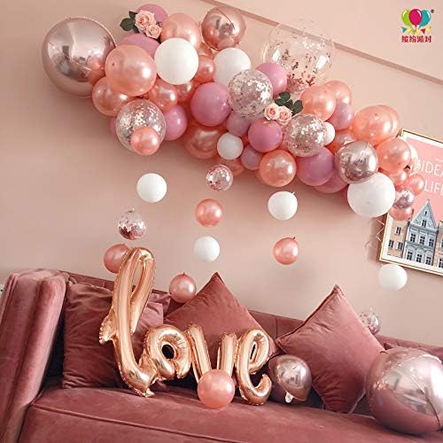 Miniatura 2 de Globos de oro rosa (100 unidades), globos de látex de oro rosa de 10 pulgadas para decoración de despedida de soltera, decoraciones de fiesta de