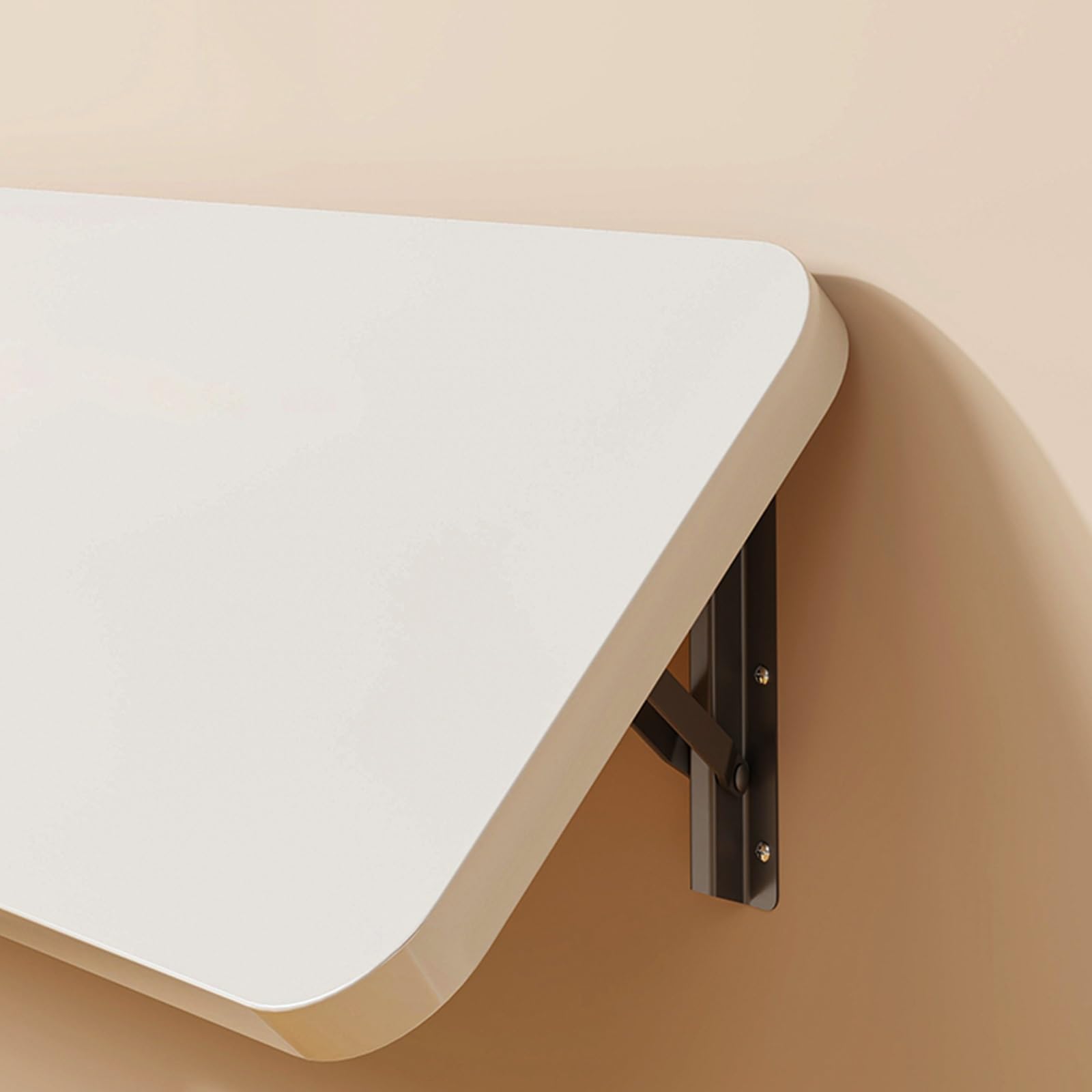 Kleiner Wandtisch Klappbar Klappbarer Wandtisch aus Holz, Verdickte Platte Starkes Tragendes Eisen Malerei Abgerundete Ecken 4 Farben für Schlafzimmer, Küche(White,40 * 20cm)