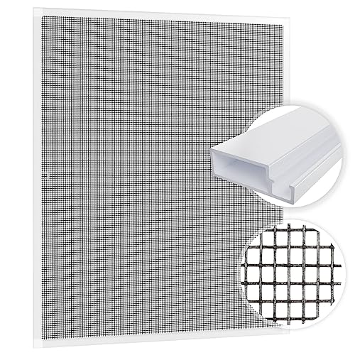 SAMUFLY Mosquitera para Ventana, 120 x 140 cm, Marco de Aluminio, Color Blanco