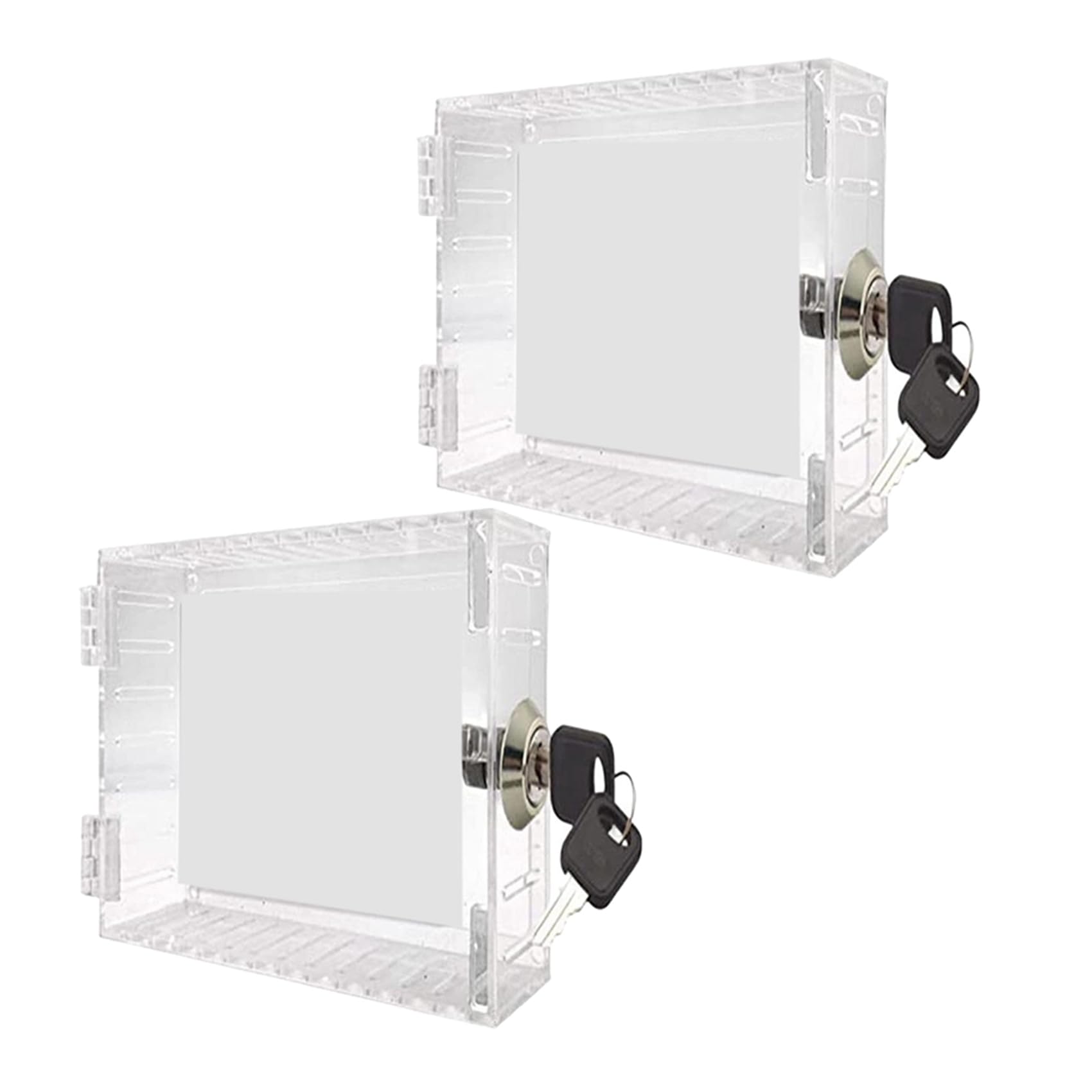 Jnchdghwa Transparent 2X Thermostat Lock Box Universal Thermostat Cover With Lock Box Guard With Key For Thermostat On Wall Home