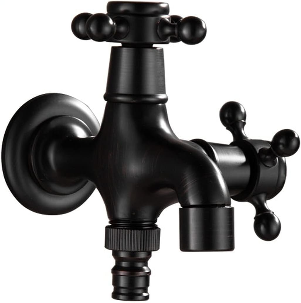 Brass Black Faucet Bathroom Washing Machine Mop Taps Toilet Corner Tap Garden Outdoor Mixer Double Using