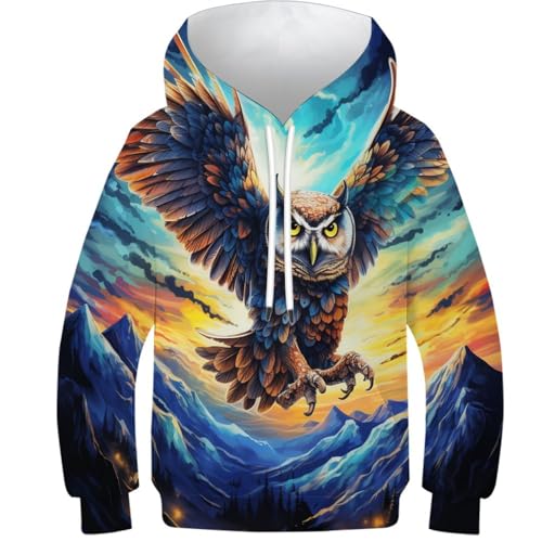 Sweat Chouette 3D ado 11-13 ans un cadeau d'hiver parfait pour enfant