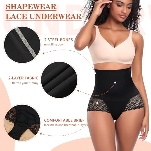 Tummy Control Shapewear Panties for Women High Waist Body Shaper Underwear Lace Shaping Girdle Briefs3