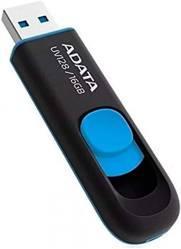ADATA UV128 16GB USB 3.0 Retractable Capless Flash Drive, Blue (AUV128-16G-RBE)