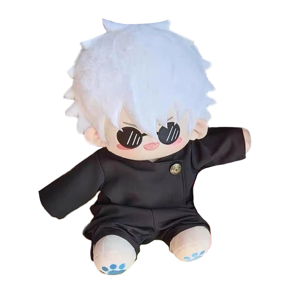 Gojo Satoru Geto Suguru Soft Figure Anime Removable Clothes Stuffed Figurine,Cartoon Cuddle Plush Throw Pillow Cushion,40cm/15.75" Home Sofa Decoration,Gift for Friends