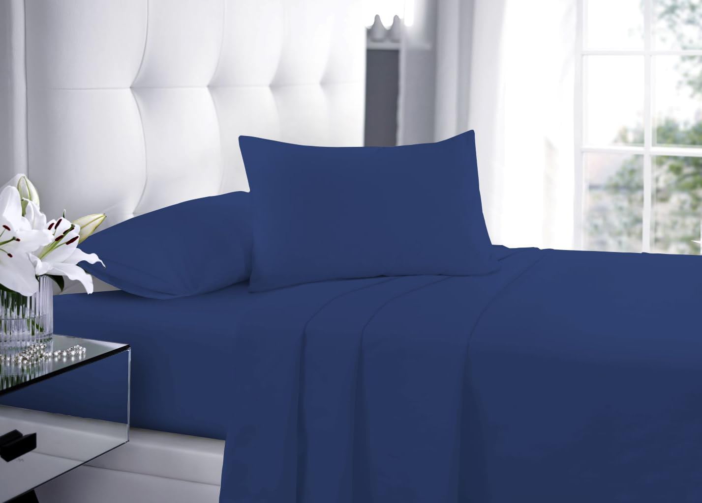 Laam linen Ultra Soft & Durable Pillow Protectors Pack of 2 Envelope 100% Polycotton Pillowcases Plain Pillow Case Cover For Bedroom (Royal Blue)