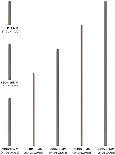 Miniatura 2 de Hinkley 990012FMM - Ventilador de techo de 12 pulgadas con barra descendente, ajusta la altura de tu ventilador de techo para adaptarse a tu