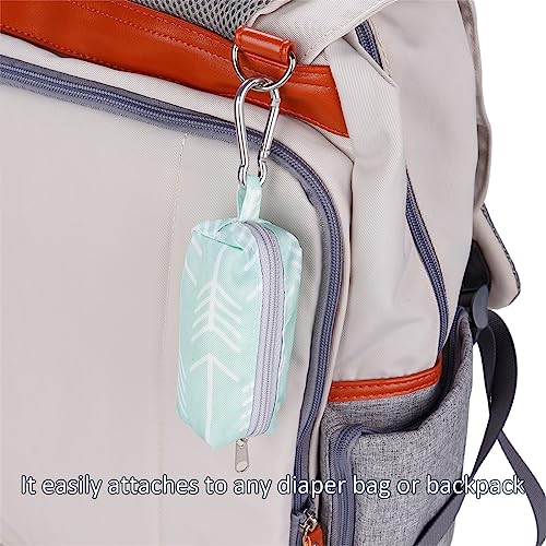 Image of Diaper Bag Dispenser with 80 Disposable Unscented Waste Bags (4 Refill Rolls) for Baby and Toddler Poop or Dirty Clothes (Arrow)