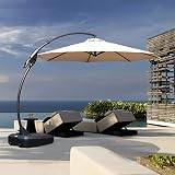 gastronomie sonnenschirm günstig ☂ Befördert Plane：Der freitragende Terrassenschirm besteht aus PU-beschichtetem Polyester, das langlebig, wasserdicht, UPF 50+ und lichtbeständig ist. Die Abdeckung enthält auch Lüftungsschlitze.