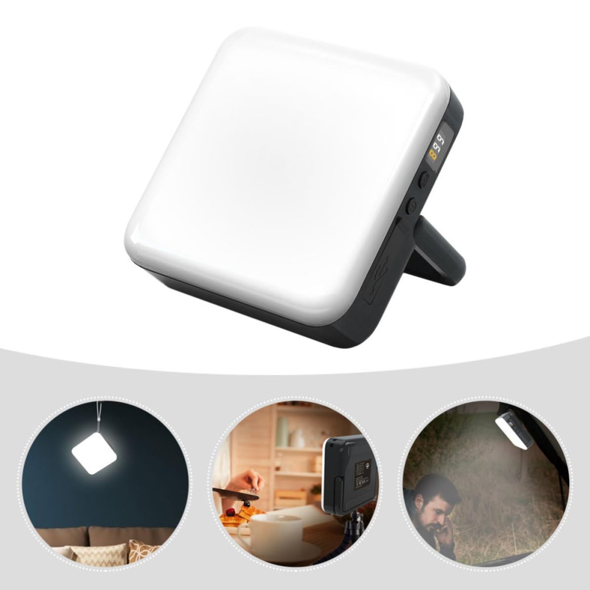 Lanterna da Campeggio LED Multiuso, 13500 Mah, Abs Nero | Ricarica Usb, Doppia Uscita Usb, Ipx5, 1000 Lm, per Viaggi All'aperto e Situazioni di Emergenza