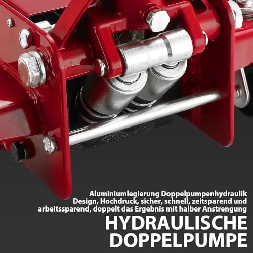 Cric hydraulique de sol 3T en acier robuste avec double pompe de levage