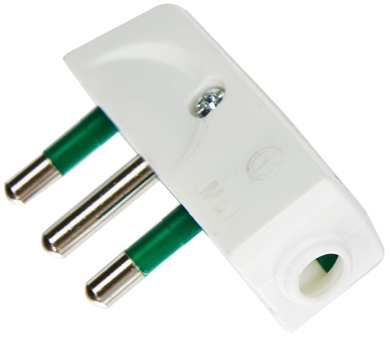 VIMAR SpazioZero Winkelstecker Flach – 2-polig, 250V/10A, Weiß – Super Platzsparend & Sicher