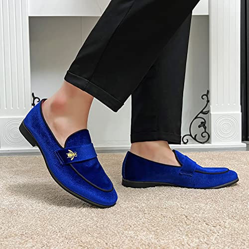 Image of FLQL Men's Luxury Penny Loafer Slip-On Velvet Shoes Party Dancing Shoes Suede Wedding Shoes Plus Size 7-13