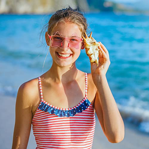 12/24 Pack Rimless Star Sunglasses for Women Men, Fun Pentagram Glasses Colorful Sunglasses Party Favors Set2