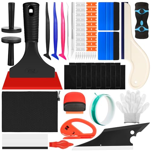 60 PCS Car Window Tint Kit Vinyl Wrap Application Tool Kit Window Tinting Kit for Applying Self Adhesive Window Decal Stickers Window Film Tools for Car Wrapping House Window Tint Installation
