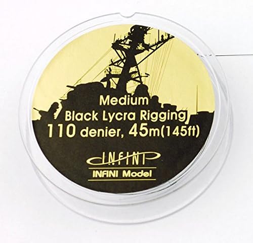 Infini Model Black Lycra Ship Rigging Medium 110 Denier 145Ft. IR-1101B