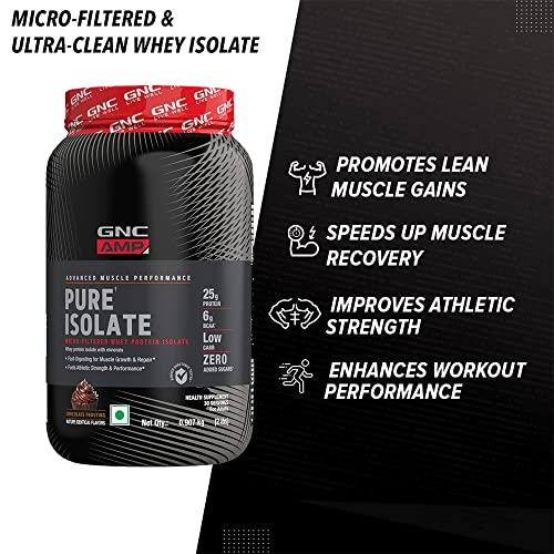Image of GNC Amp Pure Isolate Low Carb Chocolate Frosting 2Lbs + Pro Performance Creatine Monohydrate 100Gm - Powder