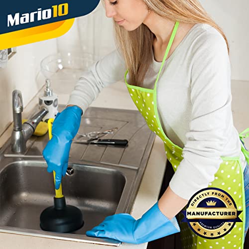 Mario10 zuignap - plunger met sterke zuigkracht, gemakkelijk te onderhouden. Universeel, ideaal voor het reinigen van wastafels, badkuipen, douches, wastafels en andere afvoeren. Gemaakt in de EU. - Afbeelding 8