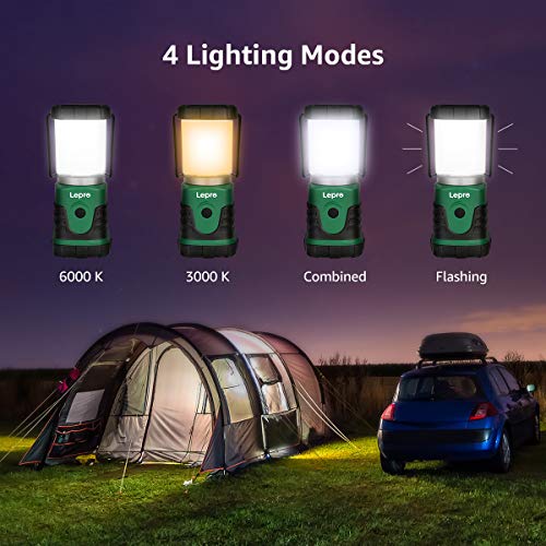 Lepro LED Campinglampe, Mini Camping Laterne, 350LM, 4 Lichtmodi, 3 AA Batterie batteriebetriebene Suchscheinwerfer… - Image 3
