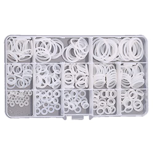 CONPHERON 260pcs Nylon O-Rings Sealing Washer Set Nylon Flat Washers Assorted M2-M21 for Faucet Pipe Water Hose