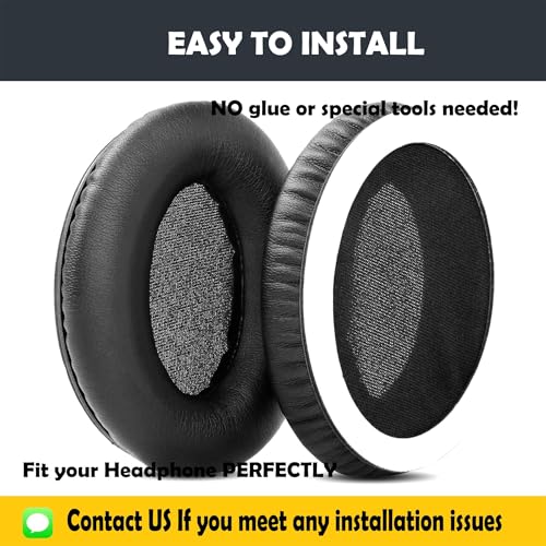 Almohadillas para auriculares M09, repuesto para AUSDOM ANC 10 y AUSDOM M09, con cuero proteico y espuma viscoelástica miniatura 4