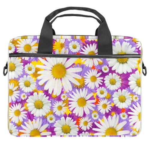 Sac bandoulière ordinateur anti-choc motif fleuri violet