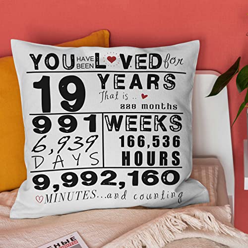 19Th Birthday Gifts For Girls - Best Gifts For 19 Year Old Girls Throw Pillow Covers 18"X18" -Gifts For 19 Year Old Girl - Teen Girls Gifts For 19 Year Old Girl -19 Year Old Girl Gift Ideas Bday Decor #TOP6