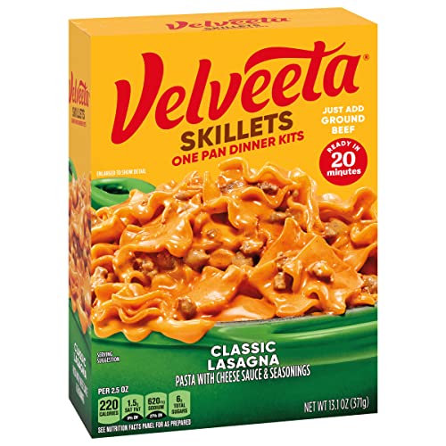 Image of Velveeta Kraft Cheesy Skillets Dinner Kit Box, Lasagna, 4.912 Ounce