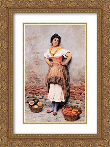 Unknown 18x24 Gold Ornate Frame and Double Matted Museum Art Print by Eugene de Blaas