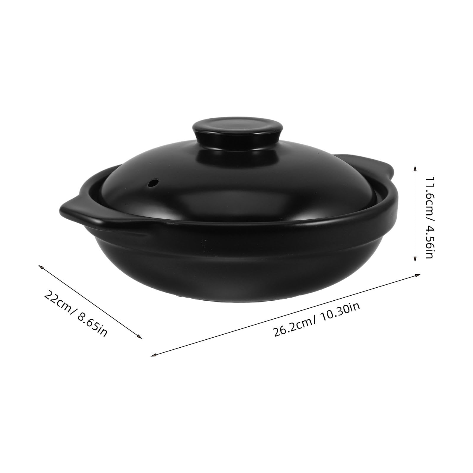 Olla de Barro de Cerámica Negra con Tapa 1, 7 L Resistente al Calor | Guisos y Sopa, Estilo Coreano Tradicional, Bloquea la Absorción de Humedad, Uso en Cocina Japonesa
